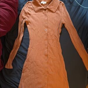 Women's Orange Button-Up Dress